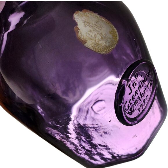 Blenko Handblown Glass Jn o Greenhow Wmsburg 1770 Purple Bottle W/SEAL &… - Picture 10 of 12